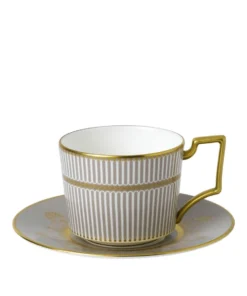Wedgwood Anthemion Grey Teacup and Saucer Tea Cups & Saucers