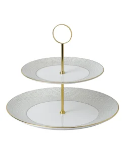 Wedgwood Arris 2-Tier Cake Stand WHITE Cake Stands