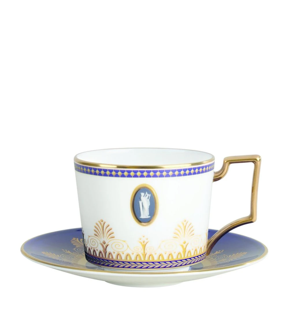 Wedgwood Cameo Teacup and Saucer BLUE Tea Cups & Saucers
