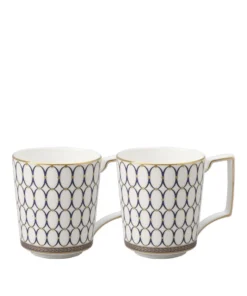 Wedgwood China Renaissance Mugs (Set of 2) BLUE