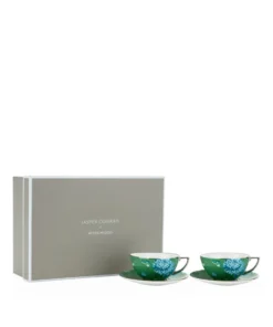 Wedgwood Chinoiserie Teacup And Saucer Gift Box (Set of 2) GREEN Tea Sets