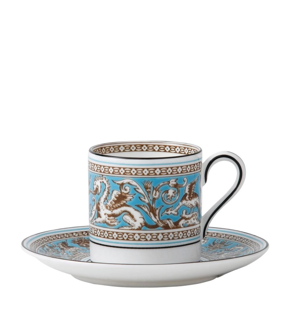 Wedgwood Florentine Turquoise Saucer BLUE Tea Cups & Saucers - Image 2