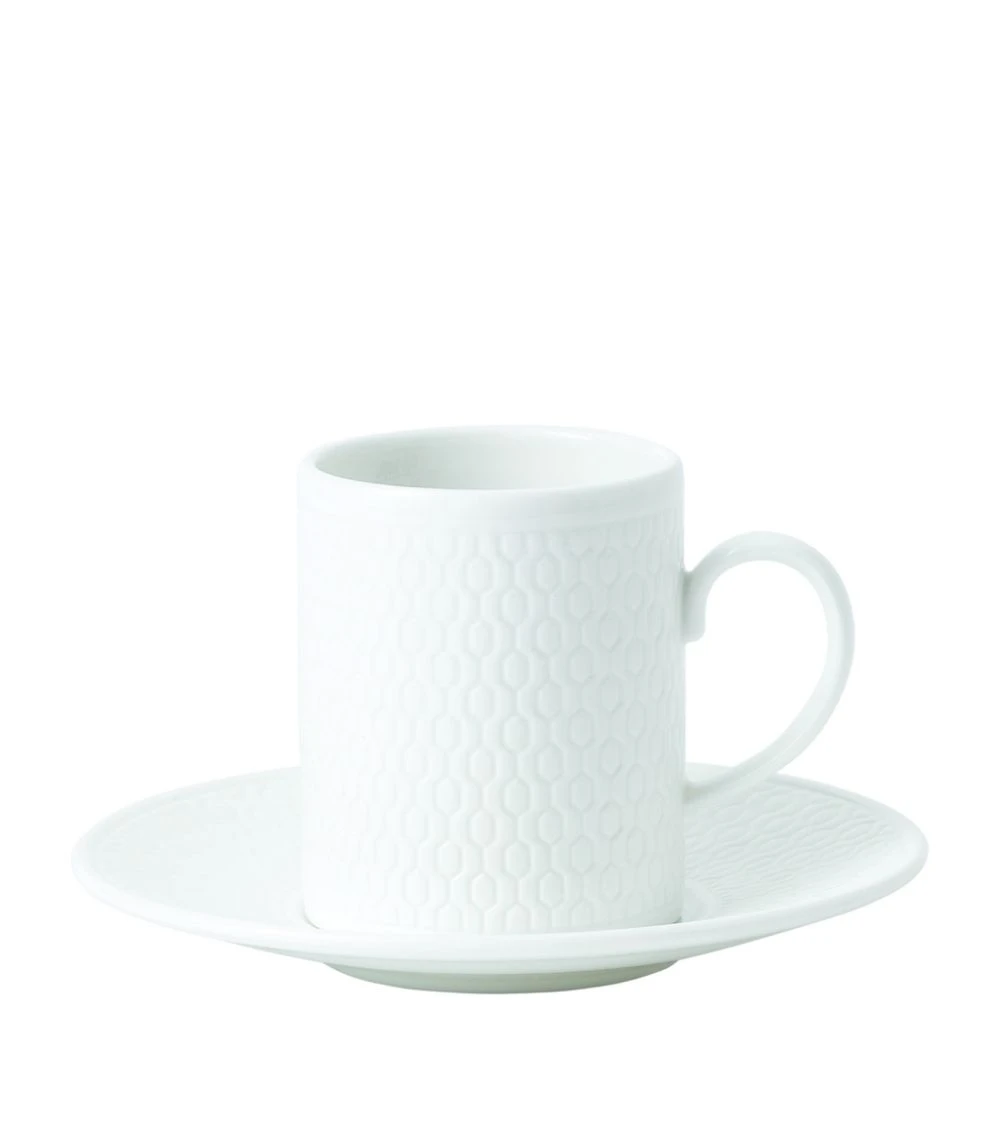 Wedgwood Gio Espresso Cup and Saucer WHITE Tea Cups & Saucers