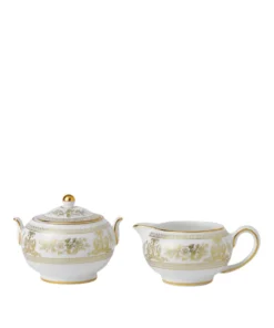 Wedgwood Gold Columbia Sugar Bowl and Creamer MULTI Serving Bowls