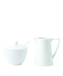 Wedgwood Jasper Conran Strata Cream and Sugar Spoon Set WHITE Serving Bowls