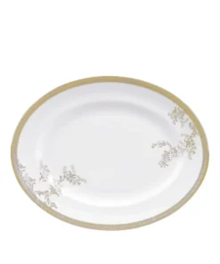 Wedgwood Lace Gold Oval Dish (35cm) WHITE Serving Plates