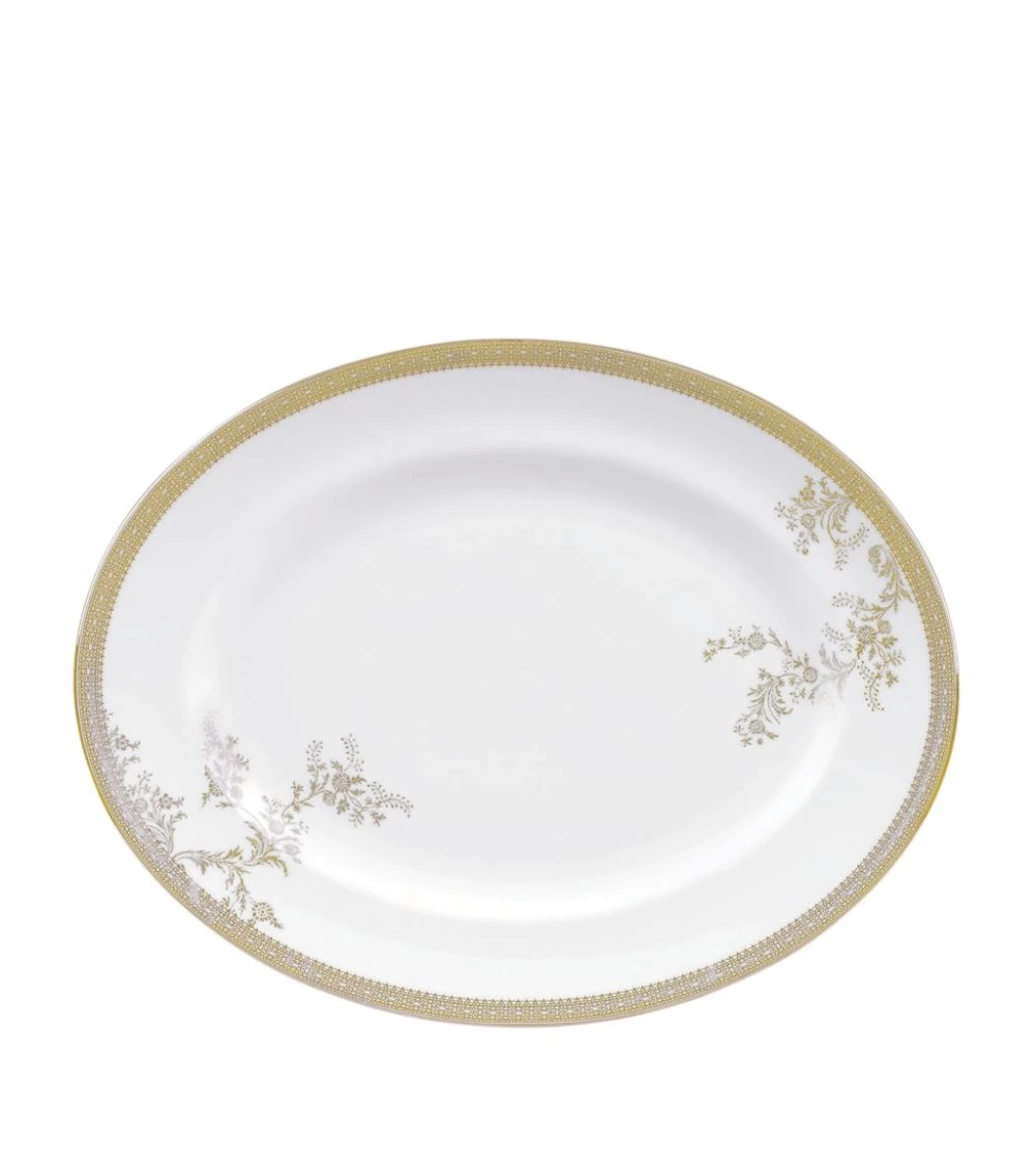Wedgwood Lace Gold Oval Dish (35cm) WHITE Serving Plates