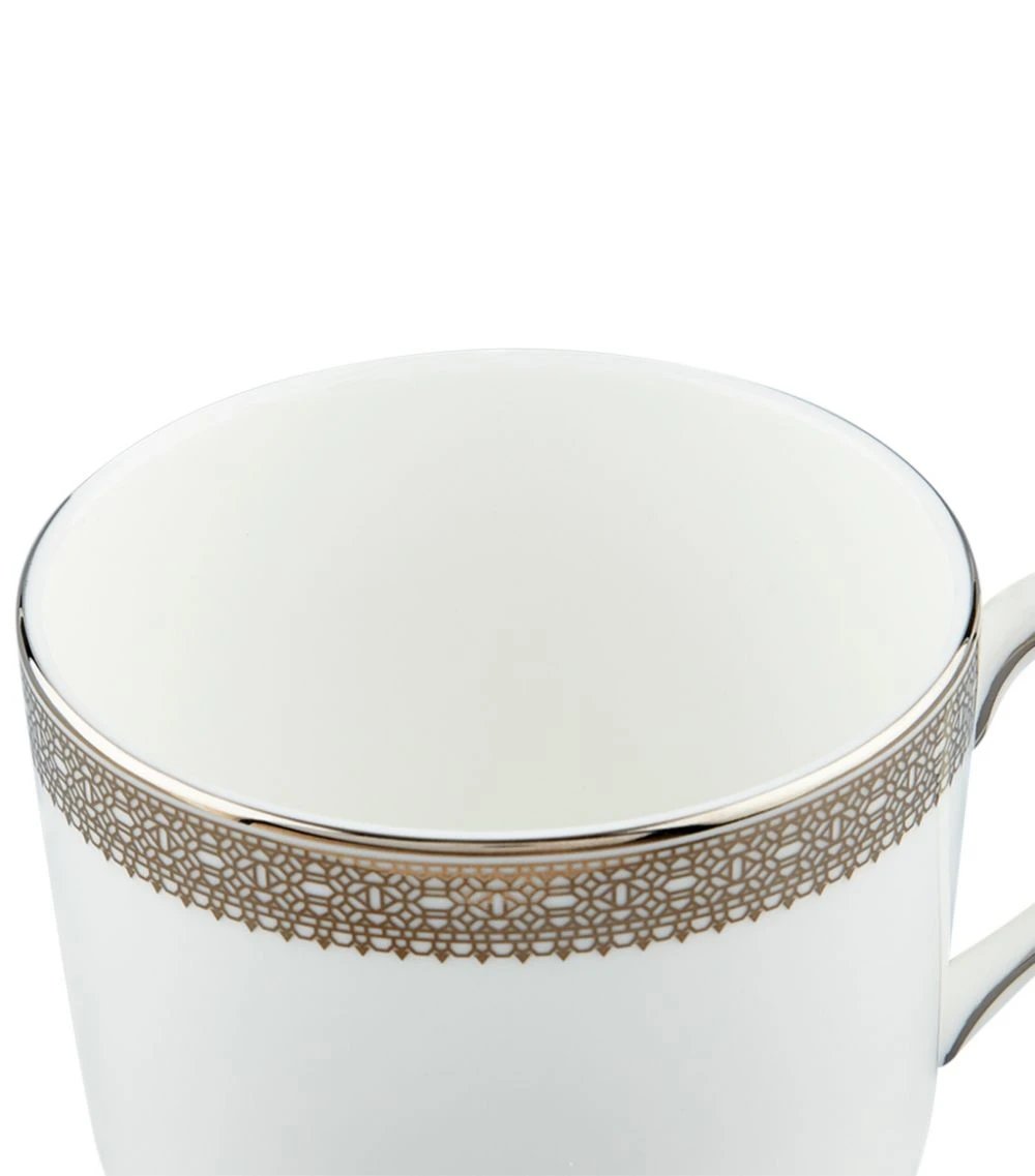 Wedgwood Lace Platinum Teacup WHITE Tea Cups & Saucers - Image 4