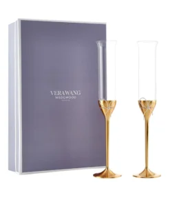 Wedgwood Love Knots Toasting Flute (Set of 2) GOLD Champagne Flutes