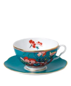Wedgwood Paeonia Teacup and Saucer MULTI Tea Cups & Saucers