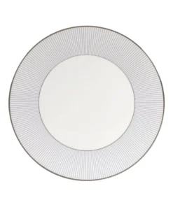 Wedgwood Pin Stripe Plate (18cm) WHITE Plates