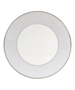 Wedgwood Pin Stripe Plate (23cm) WHITE Plates