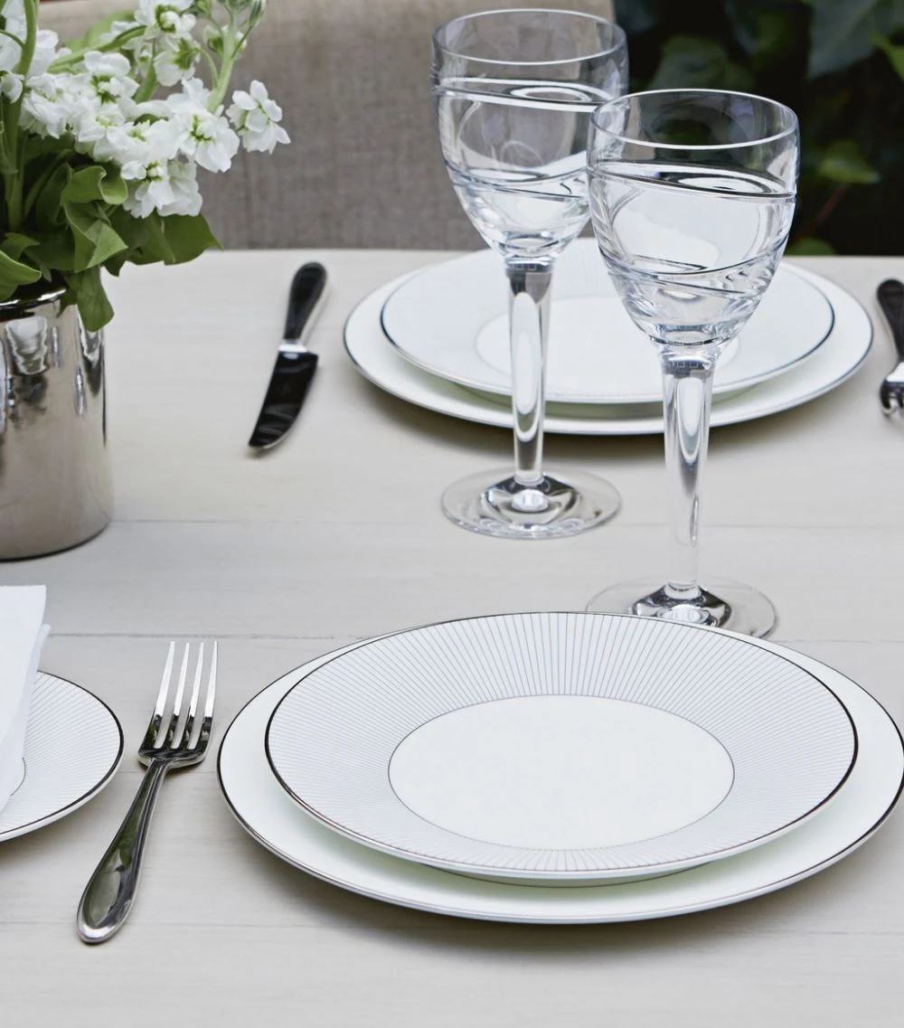 Wedgwood Pin Stripe Plate (23cm) WHITE Plates - Image 2