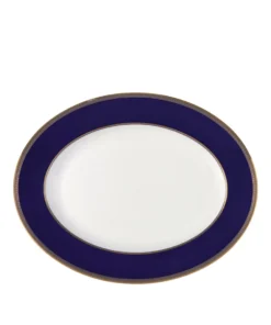 Wedgwood Renaissance Gold Oval Plate (39cm) BLUE Serving Plates
