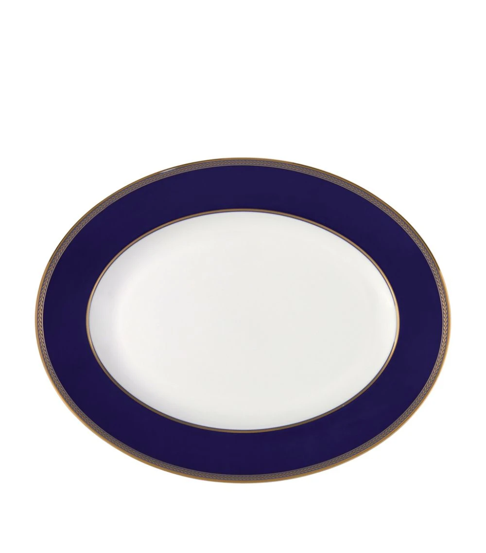Wedgwood Renaissance Gold Oval Plate (39cm) BLUE Serving Plates