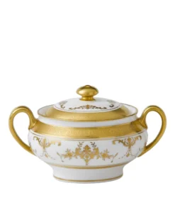 Wedgwood Small Riverton Covered Sugar Bowl (15cm) GOLD Dinnerware