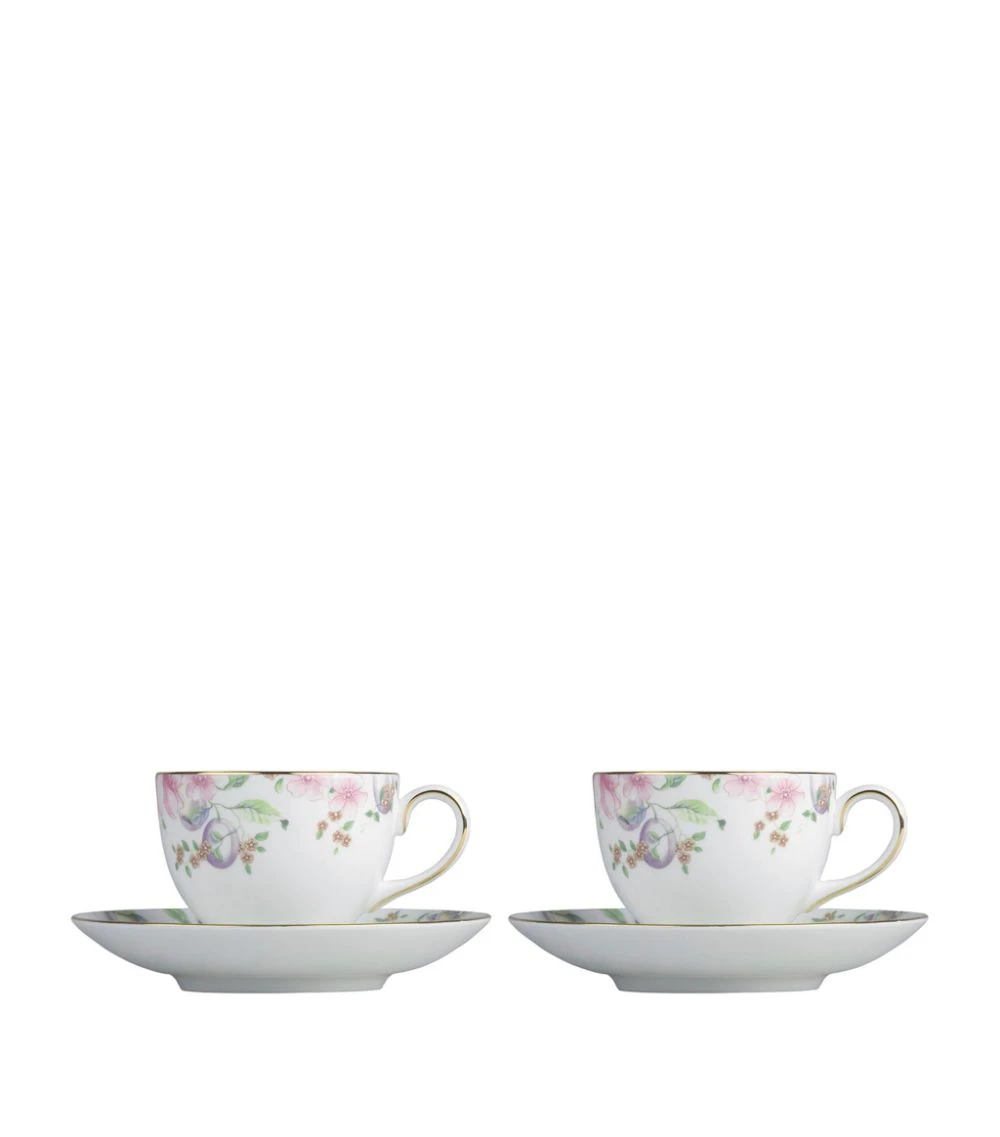 Wedgwood Sweet Plum Teacups and Saucers (Set of 2) MULTI Tea Sets