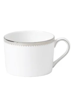 Wedgwood Vera Wang Grosgrain Teacup WHITE Tea Cups & Saucers