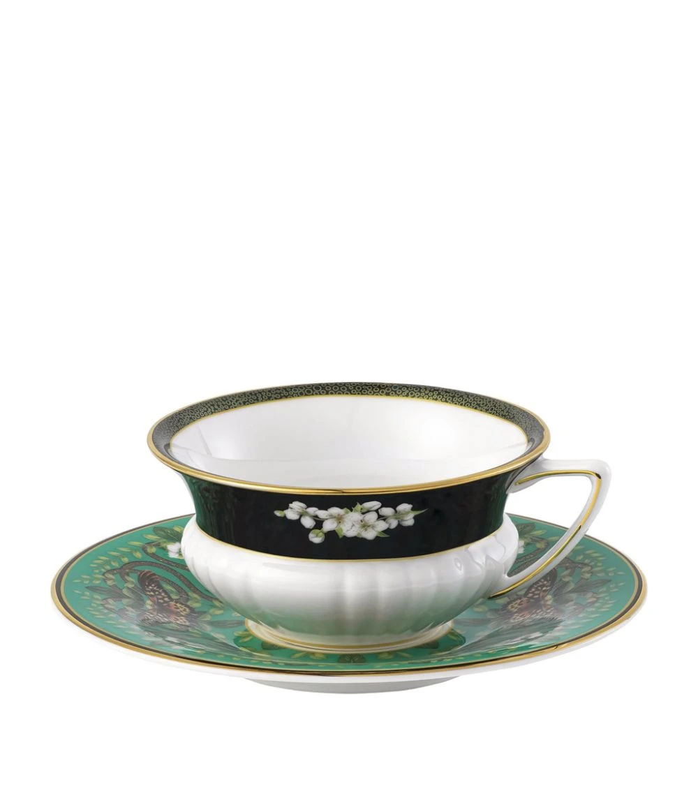 Wedgwood Wonderlust Emerald Forest Teacup and Saucer MULTI Tea Cups & Saucers