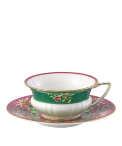 Wedgwood Wonderlust Pink Lotus Teacup and Saucer MULTI Tea Cups & Saucers