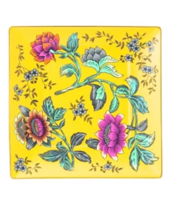 Wedgwood Wonderlust Yellow Tonquin Tray (14.5cm x 14.5cm) MULTI Serving Plates