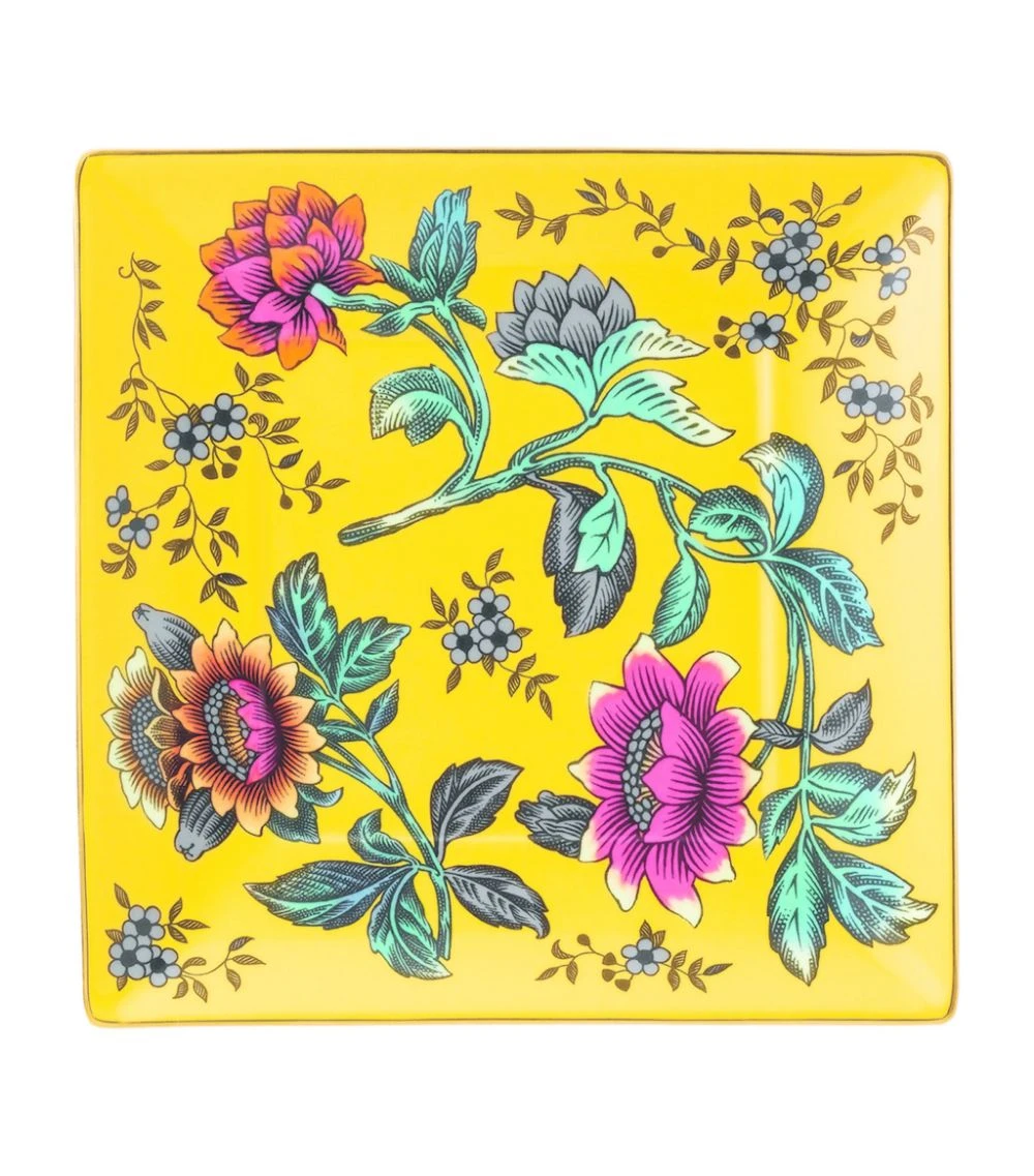 Wedgwood Wonderlust Yellow Tonquin Tray (14.5cm x 14.5cm) MULTI Serving Plates